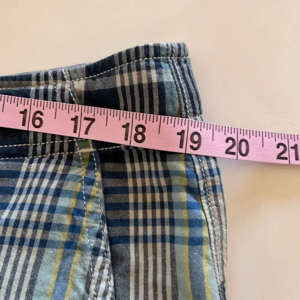 J. Crew Relaxed Fit Cotton Shorts Mens Sz 36 Multicolor Plaid 10.5 Inseam Preppy